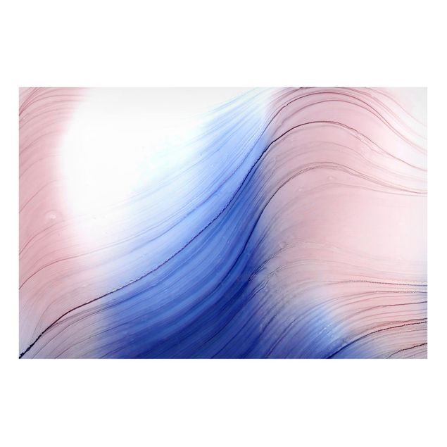 Magnettafel - Melierter Farbtanz Blau mit Rosa - Querformat 3:2