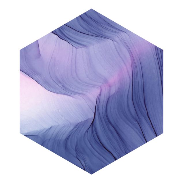 Hexagon Mustertapete selbstklebend - Meliertes Violett