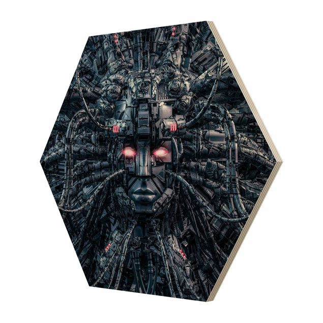 Hexagons houten schilderijen - Human Machine