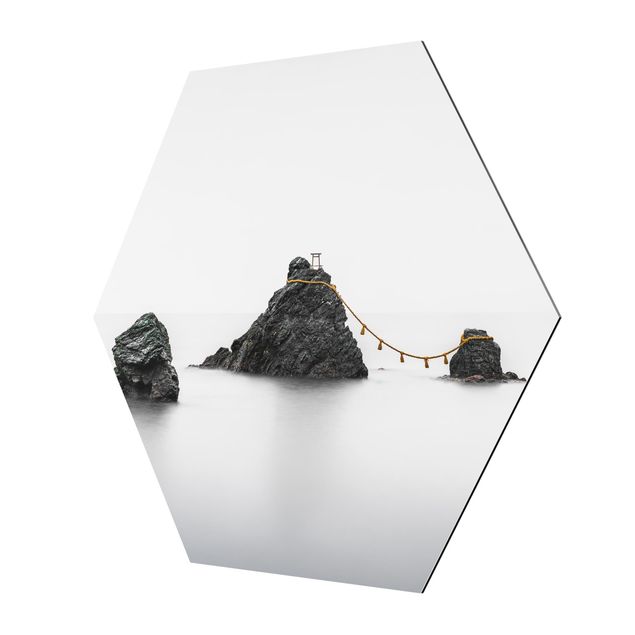 Hexagons Aluminium Dibond schilderijen Meoto Iwa -  The Married Couple Rocks