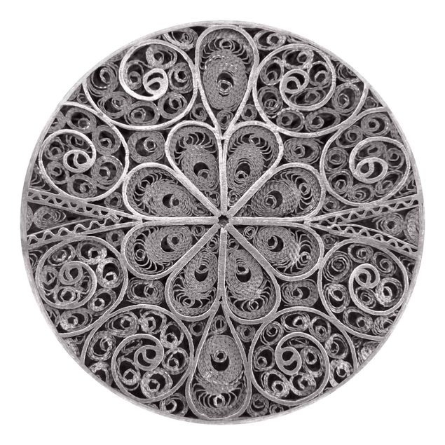 Behangcirkel Metal Ornamentation Mandala In Silver