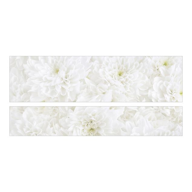 Meubelfolie IKEA Malm Bed Dahlias Sea Of Flowers White
