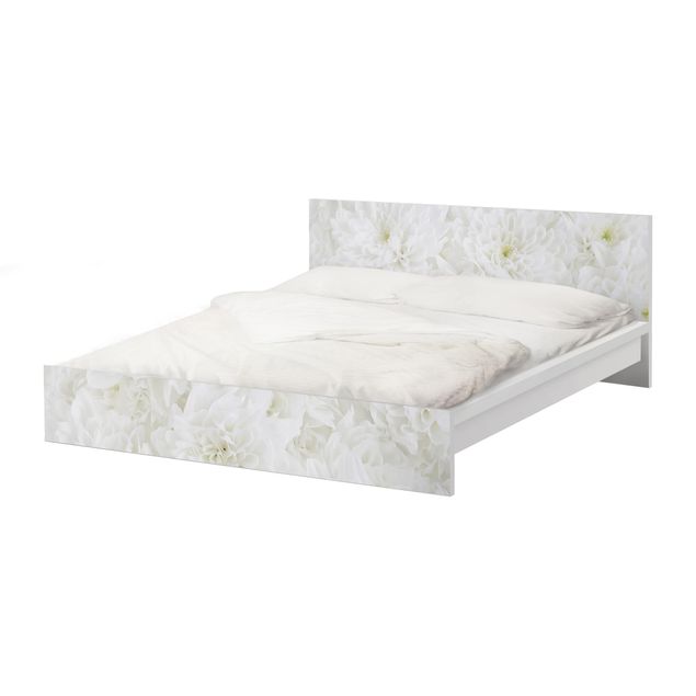 Meubelfolie IKEA Malm Bed Dahlias Sea Of Flowers White