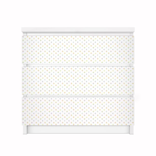 Meubelfolie IKEA Malm Ladekast Pastel Triangles