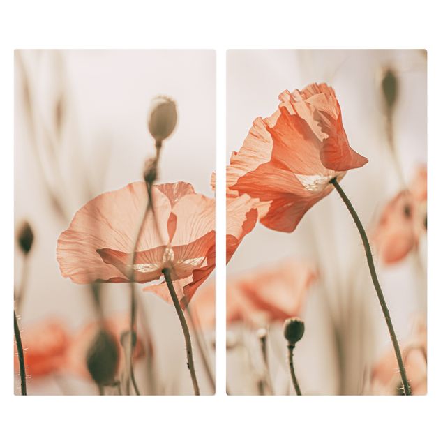 Kookplaat afdekplaten Poppy Flowers In Summer Breeze
