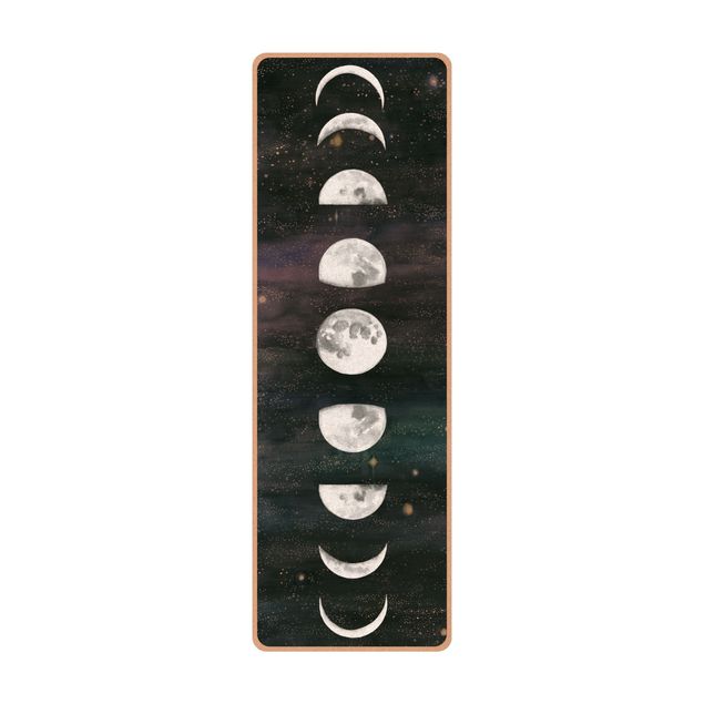 Yogamat kurk Moon Phases In Watercolour