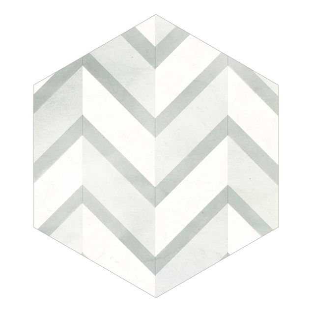 Hexagon Behang Pattern Of Sea Glass