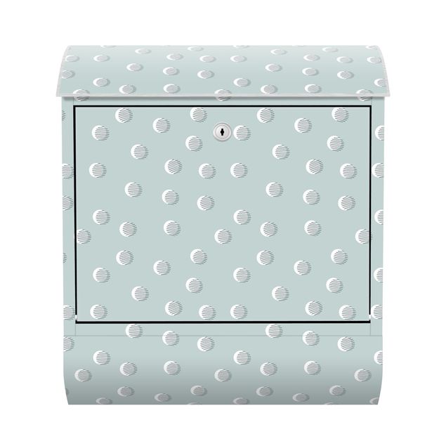 Brievenbussen Pattern With Dots And Circles On Bluish Grey