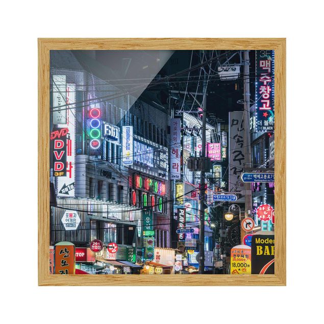 Ingelijste posters Nightlife Of Seoul