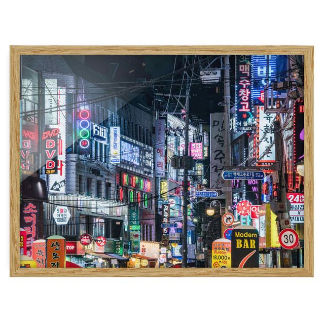 Ingelijste posters Nightlife Of Seoul