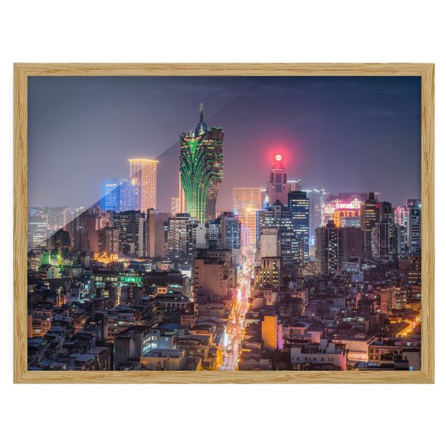 Ingelijste posters Illuminated Night In Macao