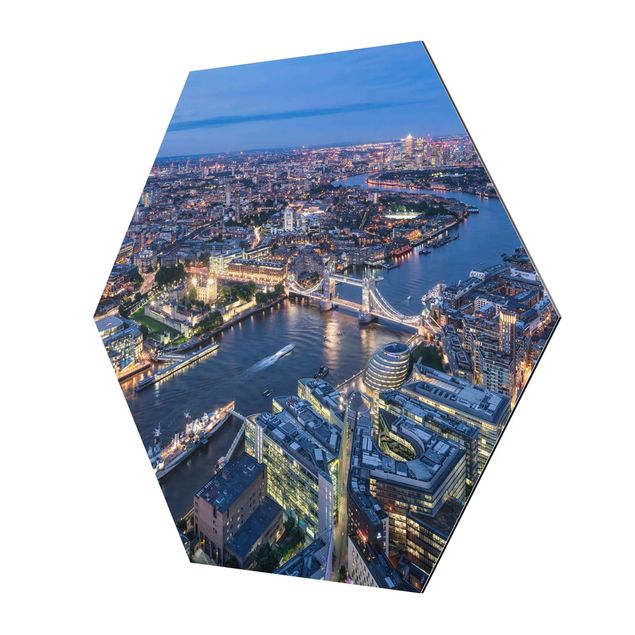 Hexagons Aluminium Dibond schilderijen London At Night