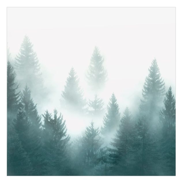 Raamfolie - Coniferous Forest In Fog