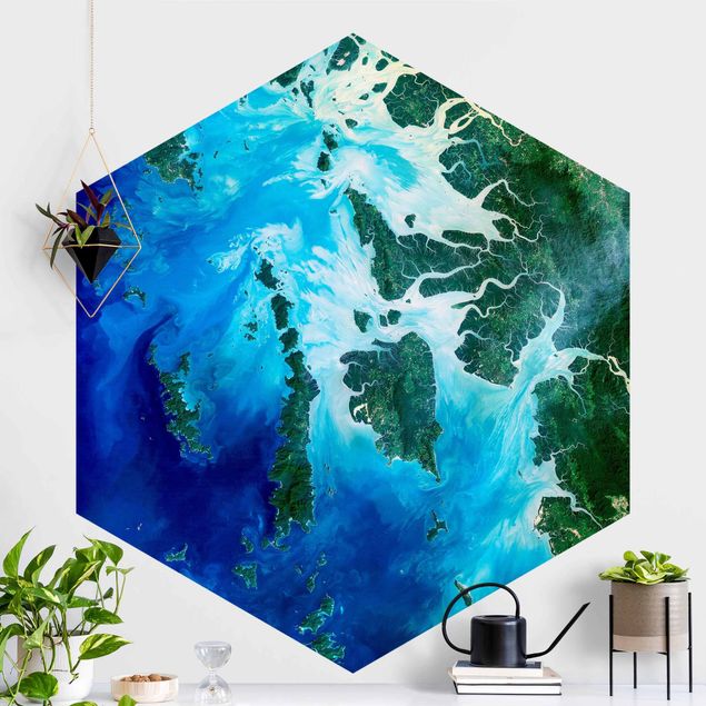 Hexagon Behang NASA Picture Archipelago Southeast Asia