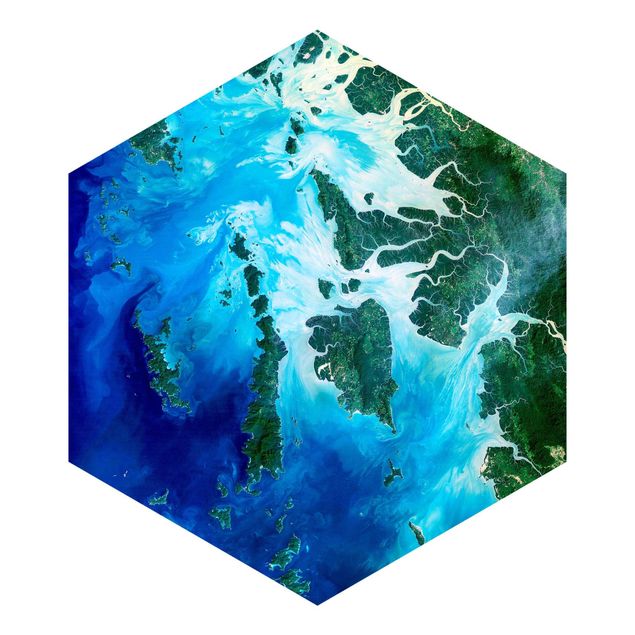 Hexagon Behang NASA Picture Archipelago Southeast Asia