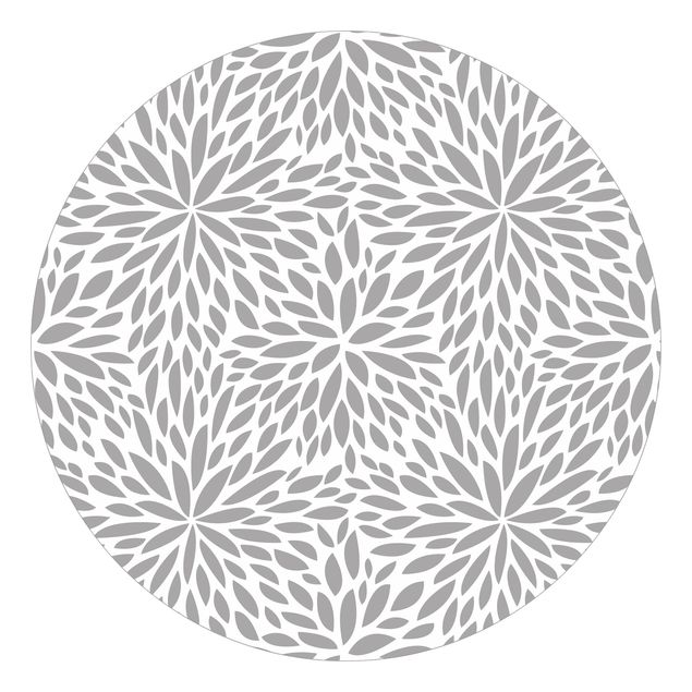 Behangcirkel Natural Pattern Flowers In Grey