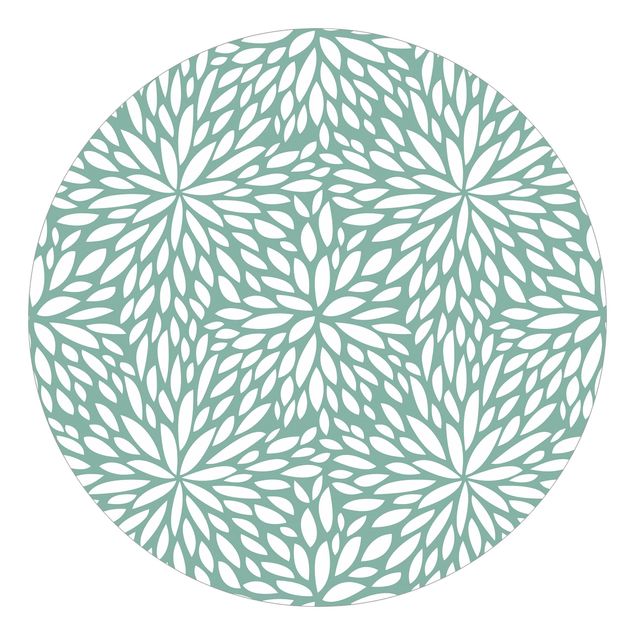 Behangcirkel Natural Pattern Flowers In Mint