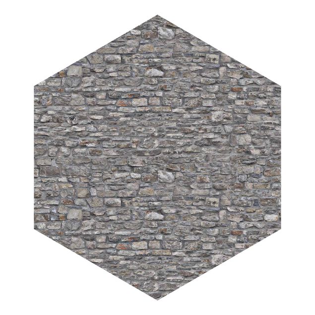 Hexagon Behang Natural Stone Wallpaper Old Stone Wall