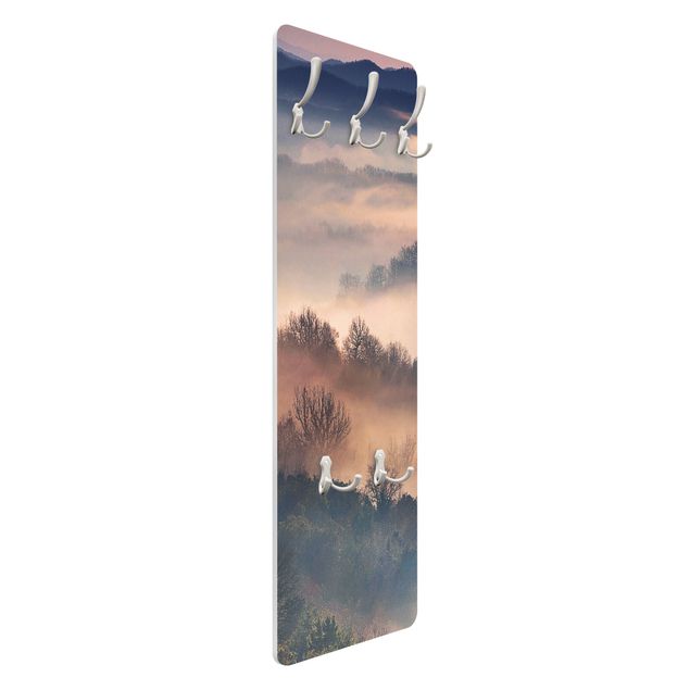 Wandkapstokken houten paneel - Fog At Sunset