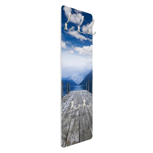 Wandkapstokken houten paneel Nelson Lakes National Park