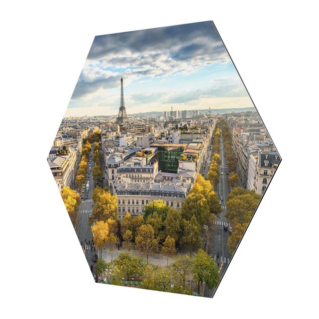 Hexagons Aluminium Dibond schilderijen Nice day in Paris