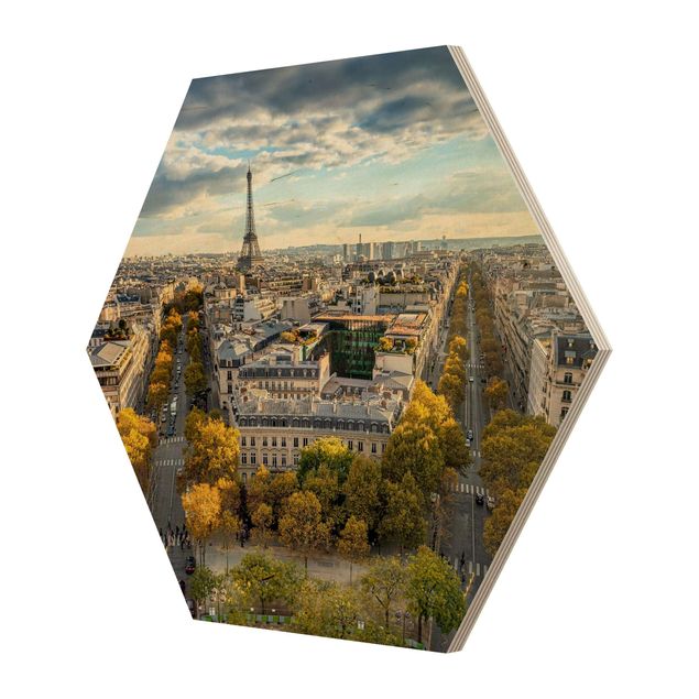 Hexagons houten schilderijen Nice day in Paris
