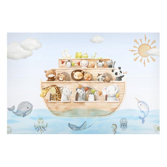 Magneetborden - Cute baby animals on the ark