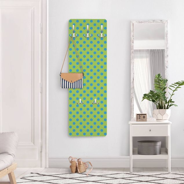 Wandkapstokken houten paneel No.DS92 Dot Design Girly Green
