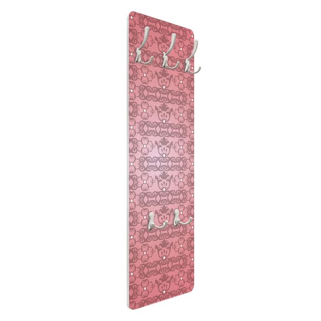Wandkapstokken houten paneel No.TA98 Antique Pattern Pink