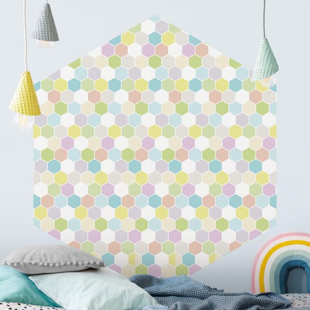 Hexagon Behang No.YK52 Hexagon Pastel
