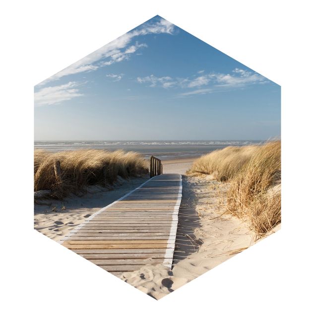 Hexagon Behang Baltic Sea Beach