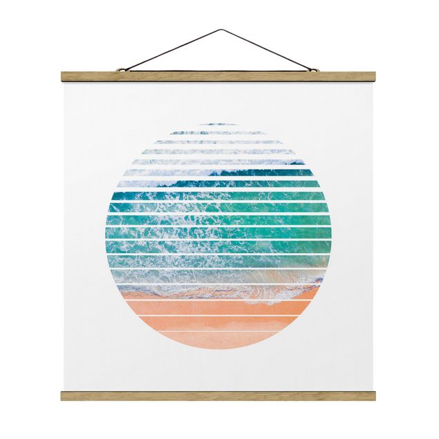 Stoffen schilderij met posterlijst Ocean In A Circle