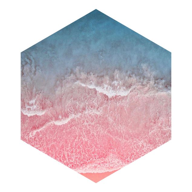 Hexagon Behang Ocean In Pink