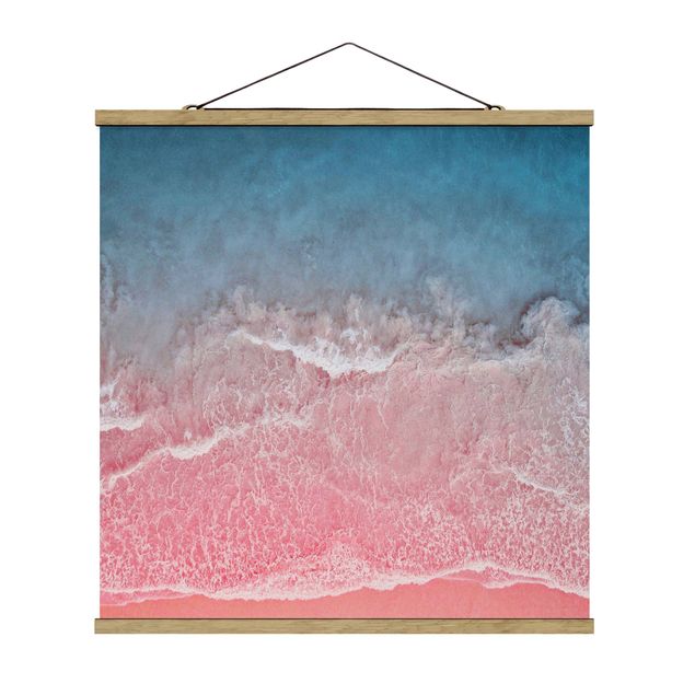 Stoffen schilderij met posterlijst Ocean In Pink