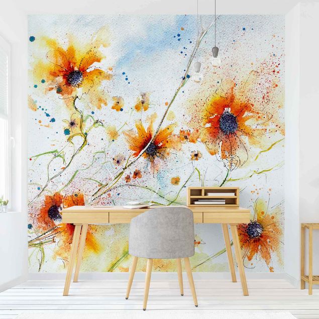 Fotobehang - Painted Flowers