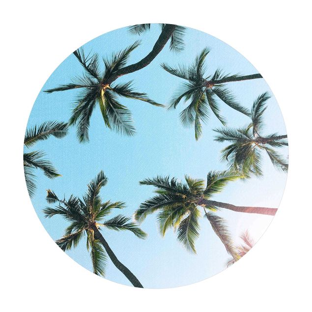 Rond vinyl tapijt Gigantic Palm Trees In The Sky