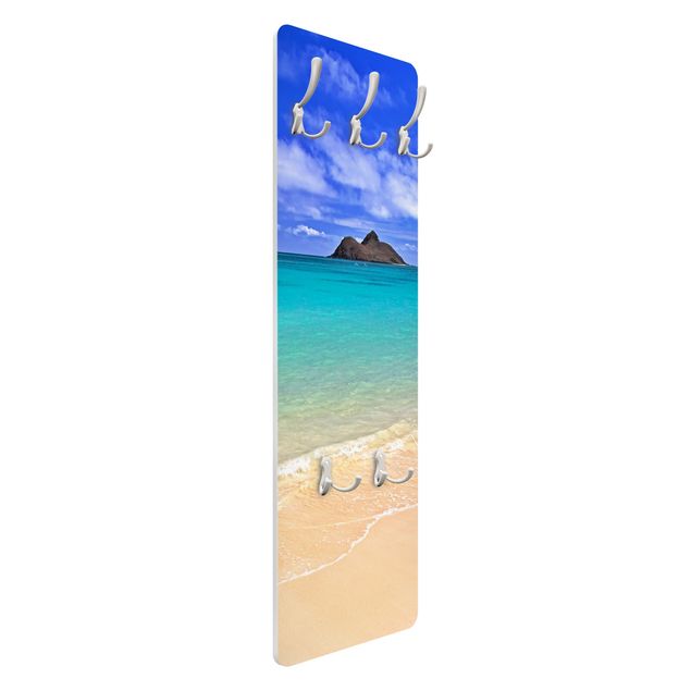 Wandkapstokken houten paneel Paradise Beach