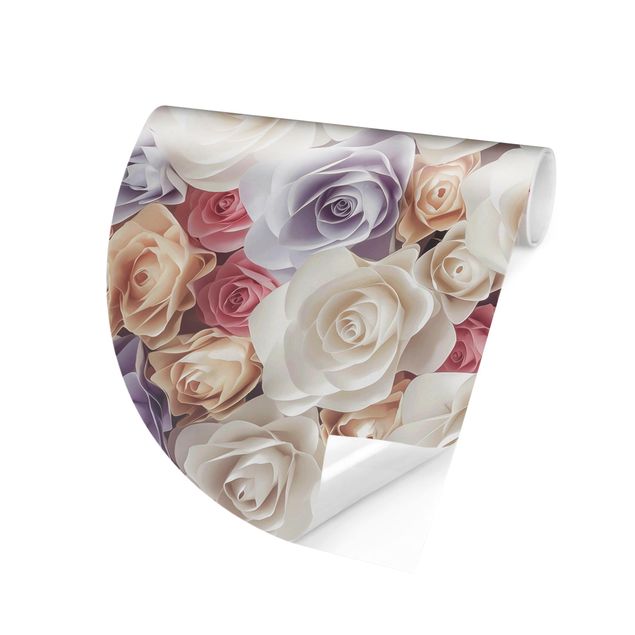 Behangcirkel Pastel Paper Art Roses