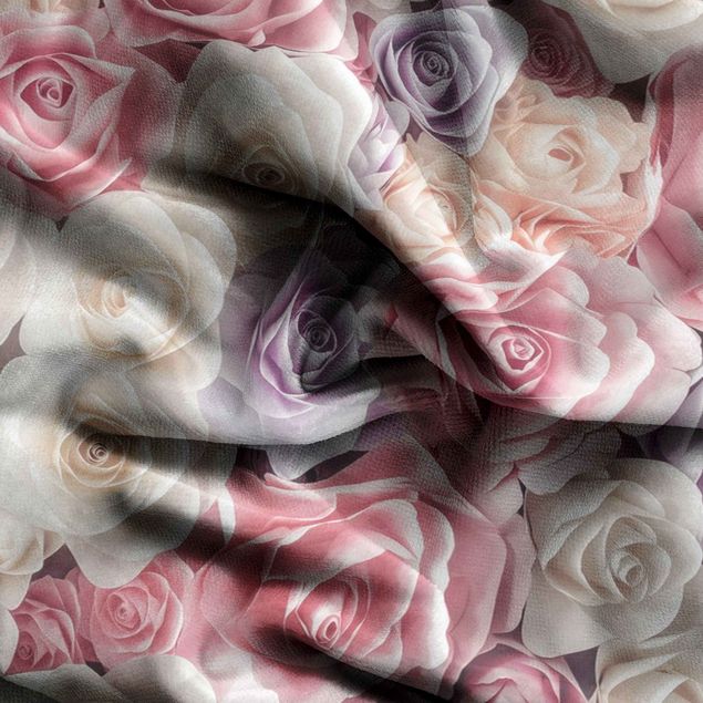 Raamgordijnen Pastel Paper Art Roses