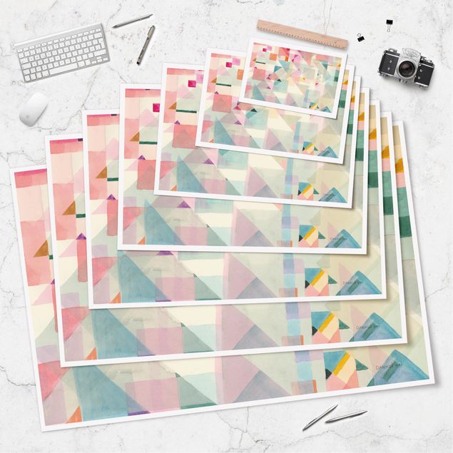 Poster - Pastel triangles