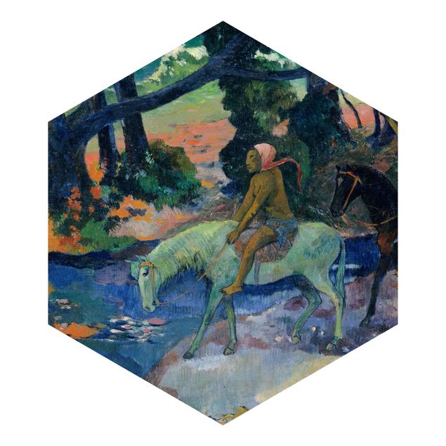 Hexagon Behang Paul Gauguin - Flight