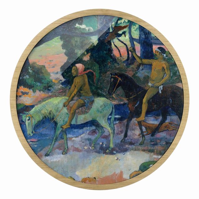 Rond schilderijen Paul Gauguin - La fuga