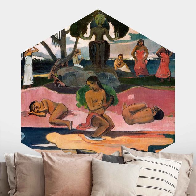 Hexagon Behang Paul Gauguin - Day of the God