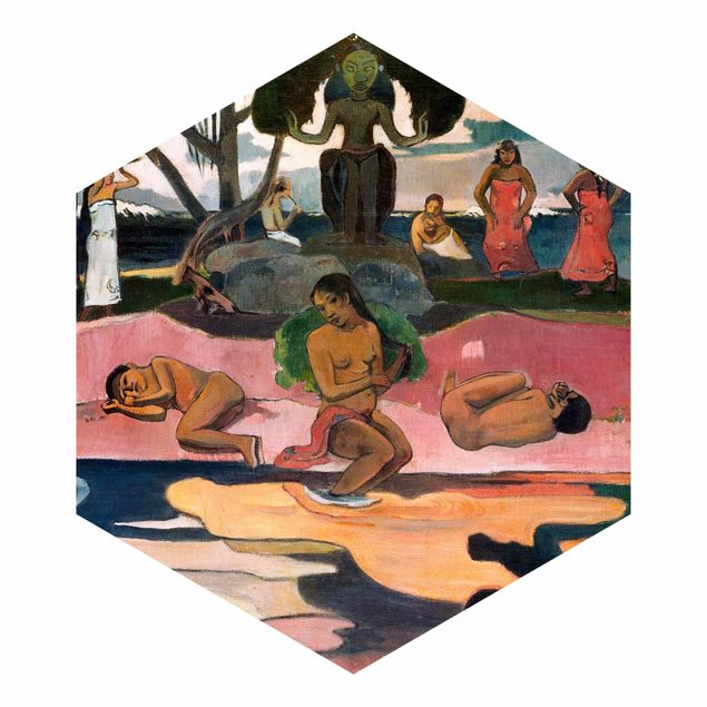 Hexagon Behang Paul Gauguin - Day of the God