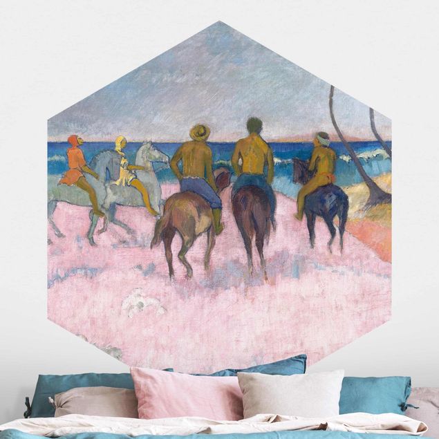 Hexagon Behang Paul Gauguin - Riders On The Beach