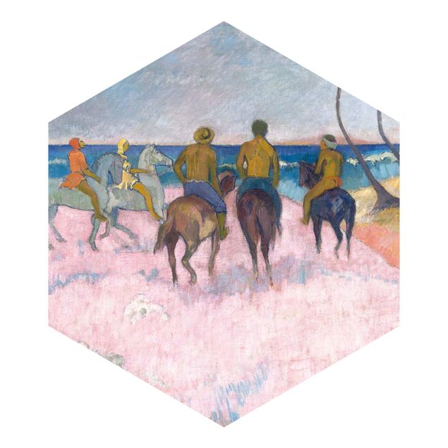 Hexagon Behang Paul Gauguin - Riders On The Beach
