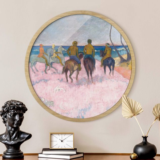 Rond schilderijen Paul Gauguin - Cavalieri sulla spiaggia