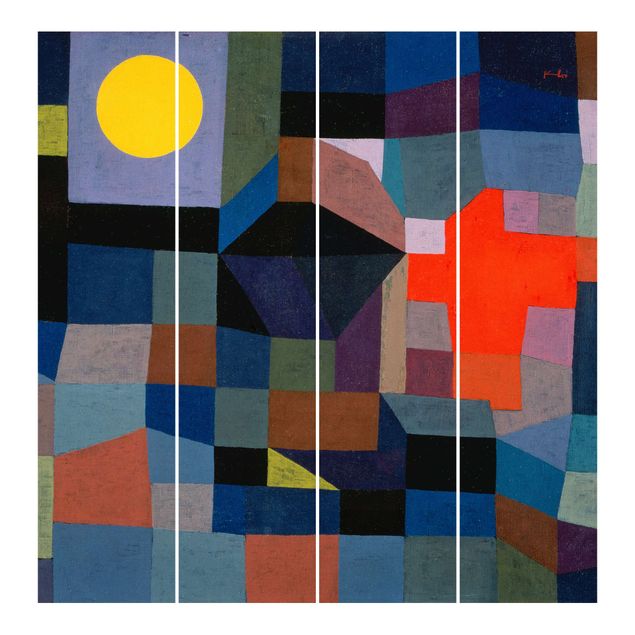 Schuifgordijnen Paul Klee - Fire At Full Moon