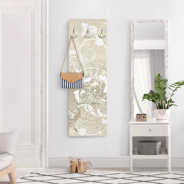 Wandkapstokken houten paneel Mother Of Pearl Ornament Design
