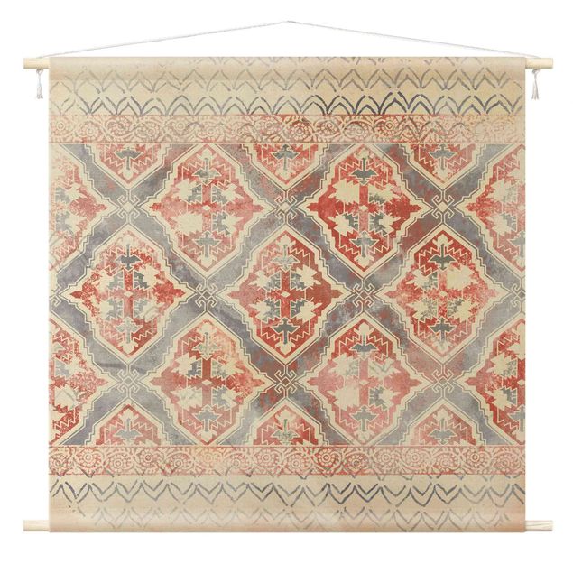 wandtapijt vintage Persian Vintage Pattern In Indigo II